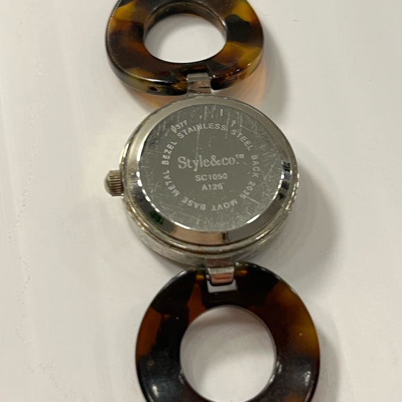 Watch Quartz With Bracelet Rings Tortoise Shell Signature Style & Co- Lady Watch